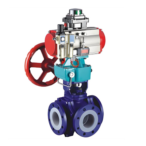 Q45F46衬氟三通球阀