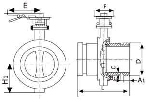 D81X -16Q沟槽手柄蝶阀
